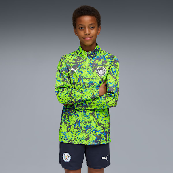 Manchester City Pre-match Quarter-Zip Top Youth, Pro Green-Hyperlink Blue, extralarge-GBR