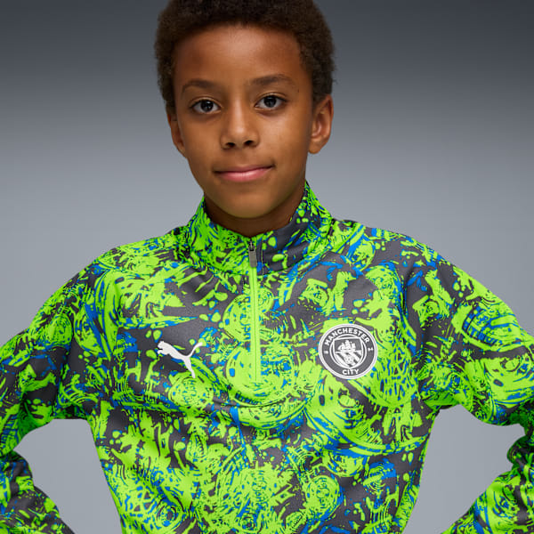 Manchester City Pre-match Quarter-Zip Top Youth, Pro Green-Hyperlink Blue, extralarge-GBR