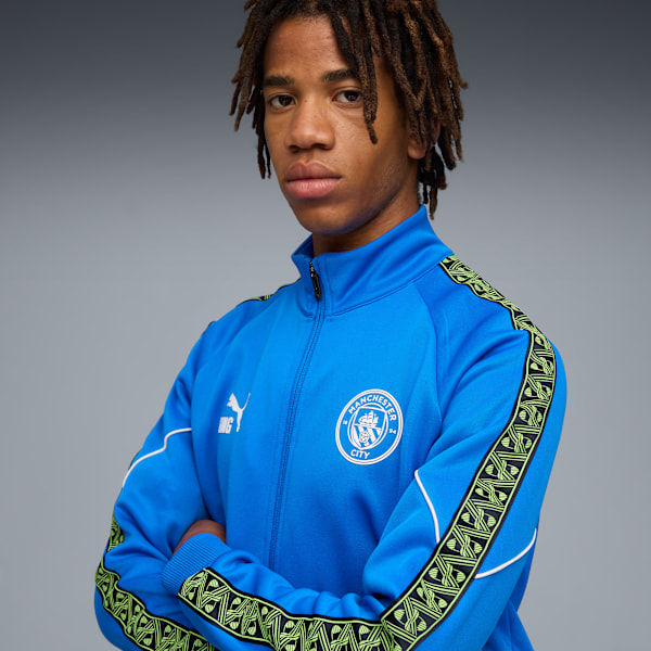 Chamarra Manchester City KING Anthem para hombre, Hyperlink Blue-Pro Green, extralarge
