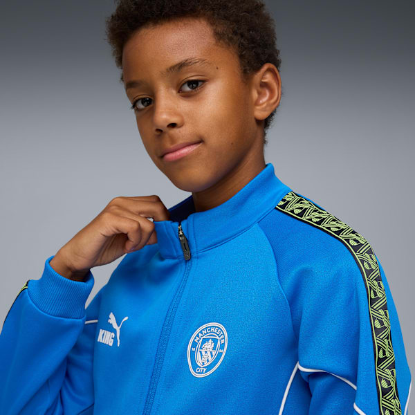 Manchester City KING Anthem Jacket Big Kids, Hyperlink Blue-Pro Green, extralarge