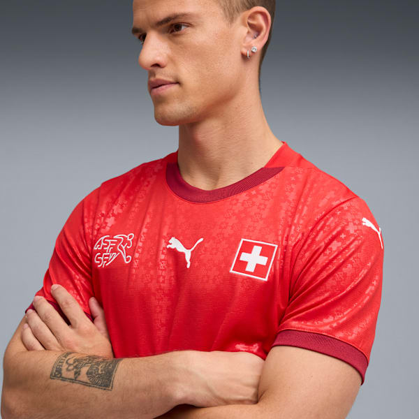 Switzerland Women's Team 2025 Home Jersey Men, PUMA Red-Dark Crimson, extralarge