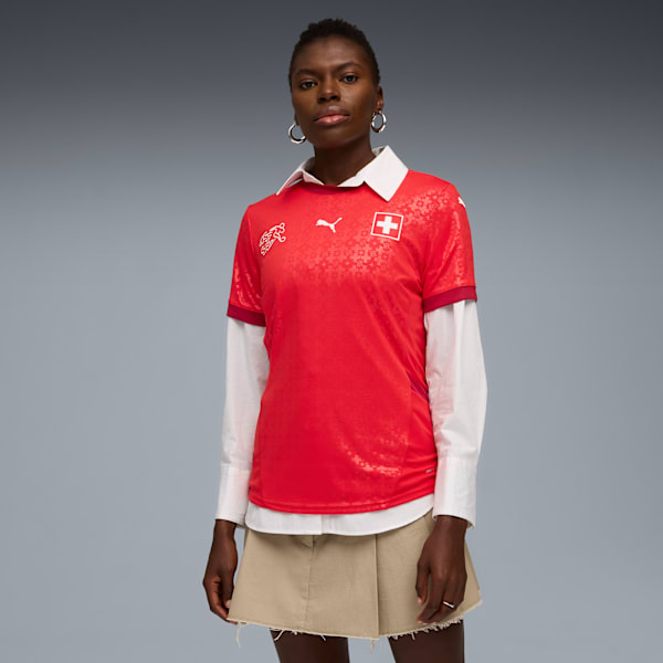 Switzerland Women's Team 2025 Home Jersey Women, PUMA Red-Dark Crimson, extralarge-GBR