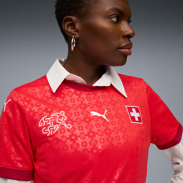Switzerland Women's Team 2025 Home Jersey Women, PUMA Red-Dark Crimson, extralarge-GBR