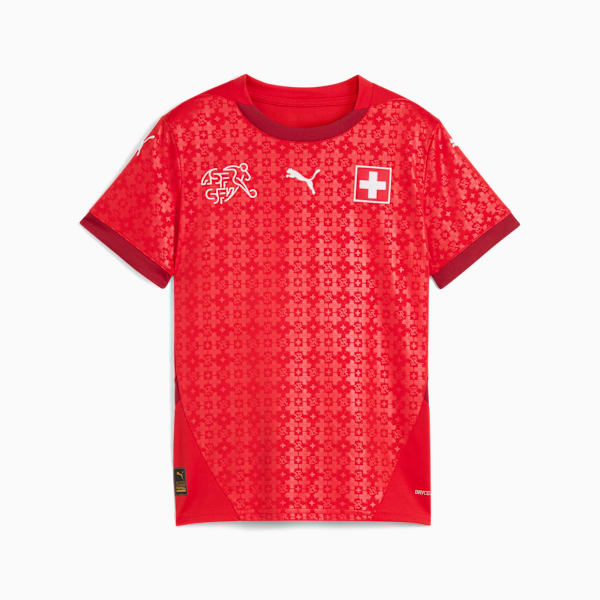 Switzerland Women's Team 2025 Home Jersey Youth, PUMA Red-Dark Crimson, extralarge-GBR