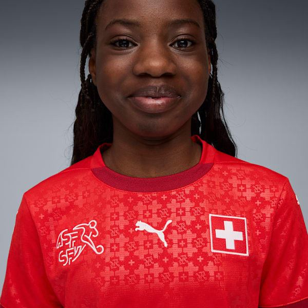 Switzerland Women's Team 2025 Home Jersey Youth, PUMA Red-Dark Crimson, extralarge-GBR