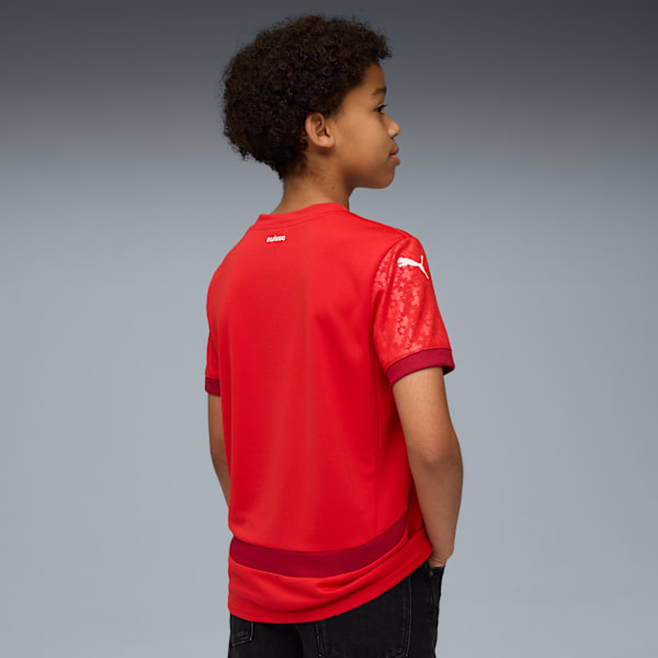 Switzerland Women's Team 2025 Home Jersey Youth, PUMA Red-Dark Crimson, extralarge-GBR