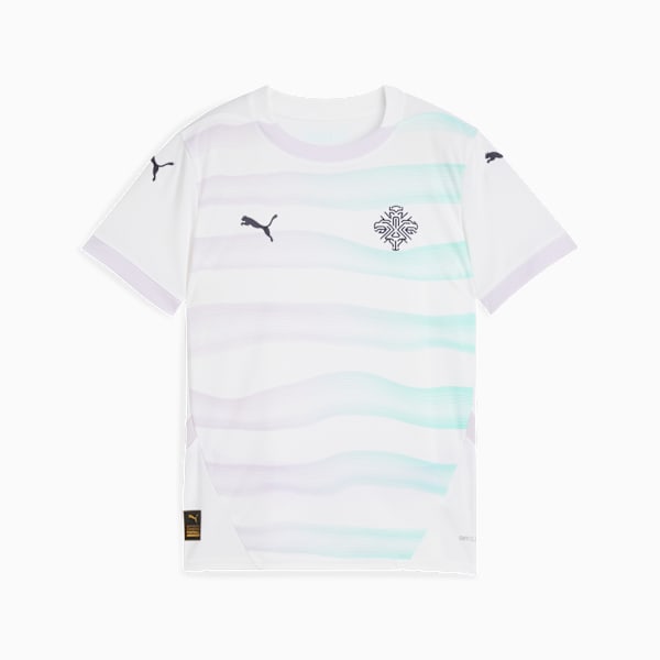 Iceland Women's Team 2025 Away Jersey Youth, PUMA White-New Navy, extralarge-GBR