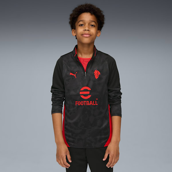 AC Milan Training Quarter-Zip Top Youth, PUMA Black-For All Time Red, extralarge-GBR