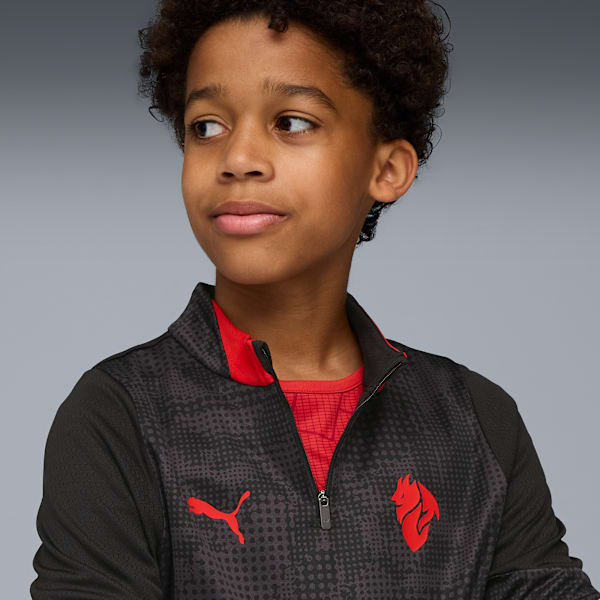 AC Milan Training Quarter-Zip Top Youth, PUMA Black-For All Time Red, extralarge-GBR