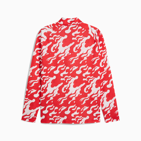 ACM Warm Up 1/4 Zip Top Men, PUMA White-For All Time Red, extralarge