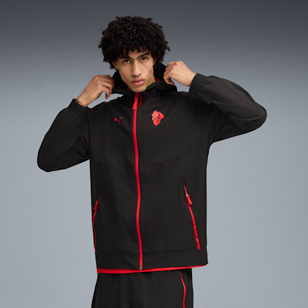 AC Milan PUMATECH Woven Jacket Men, PUMA Black-For All Time Red, extralarge-GBR