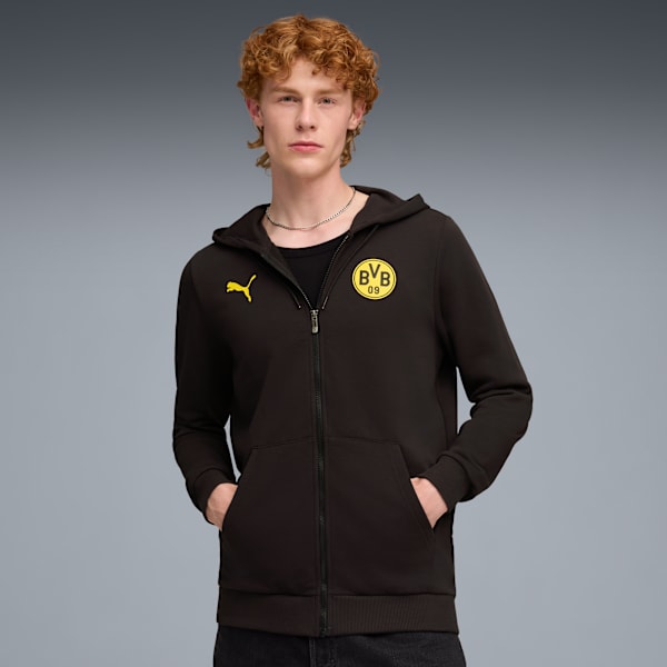 BVB FtblCltr Hood Sweat Jkt Men, PUMA Black-Faster Yellow, extralarge