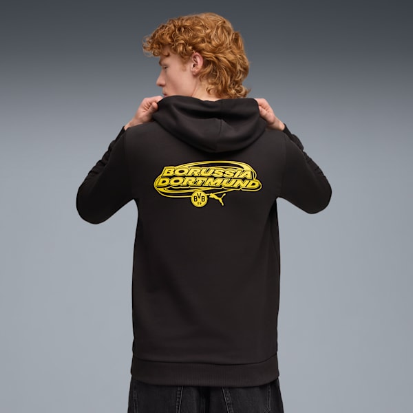BVB FtblCltr Hood Sweat Jkt Men, PUMA Black-Faster Yellow, extralarge