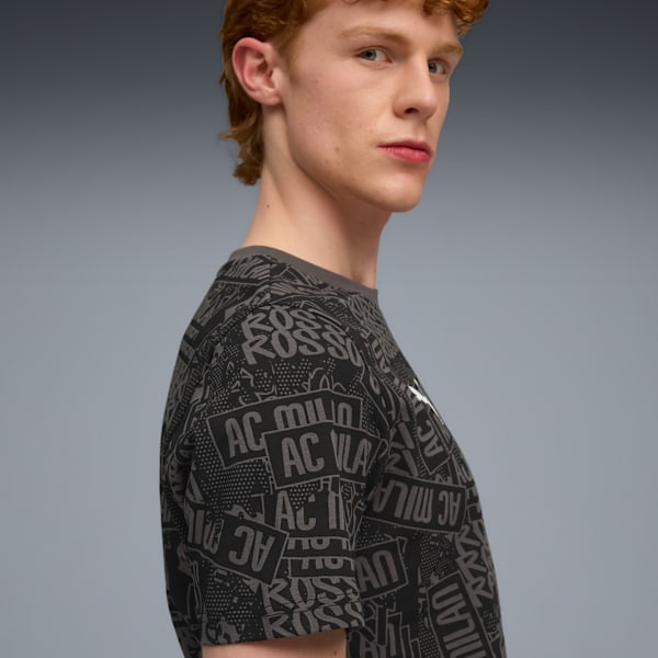 メンズ ACミラン FTBLCULTURE AOP 半袖 Tシャツ, PUMA Black-For All Time Red, extralarge-JPN