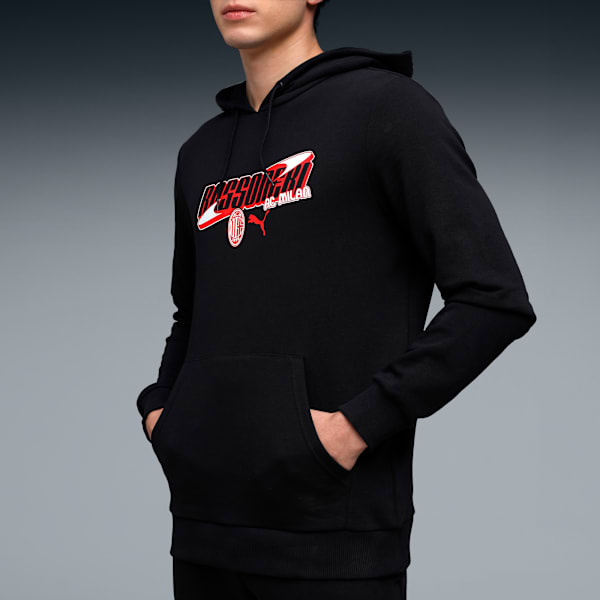 ACM Football Culture Regular Fit Hoodie, PUMA Black-For All Time Red, extralarge-IND