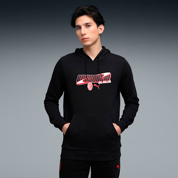 ACM Football Culture Regular Fit Hoodie, PUMA Black-For All Time Red, extralarge-IND