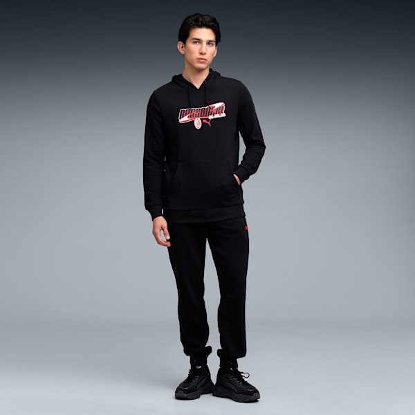 ACM Football Culture Regular Fit Hoodie, PUMA Black-For All Time Red, extralarge-IND