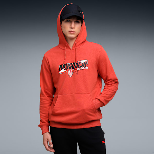 ACM Football Culture Men's Regular Fit Hoodie, Red Fire-Alpine Snow, extralarge-IND