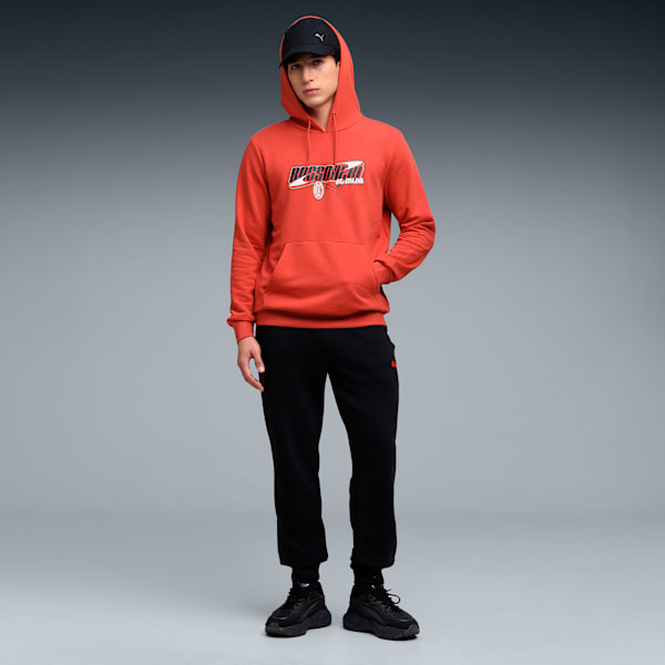 ACM Football Culture Men's Regular Fit Hoodie, Red Fire-Alpine Snow, extralarge-IND
