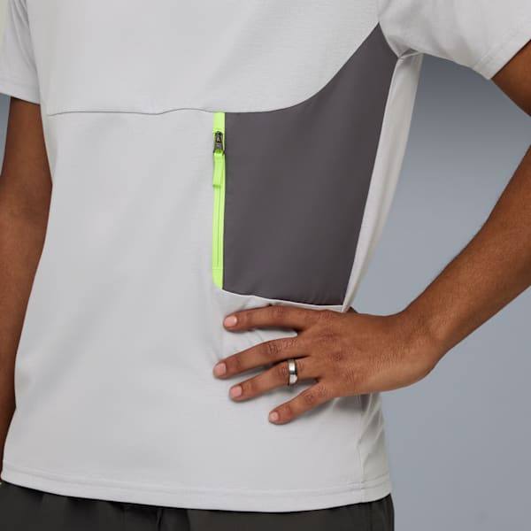 メンズ マンチェスターシティ FC プーマテック ポケット 半袖 Tシャツ, Galactic Gray-Pro Green, extralarge-JPN