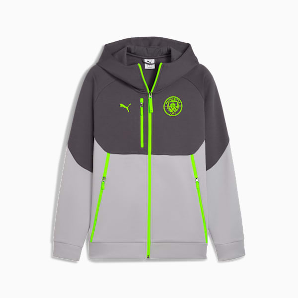 Manchester City PUMATECH Full-Zip Hoodie Men, Galactic Gray-Pro Green, extralarge-GBR