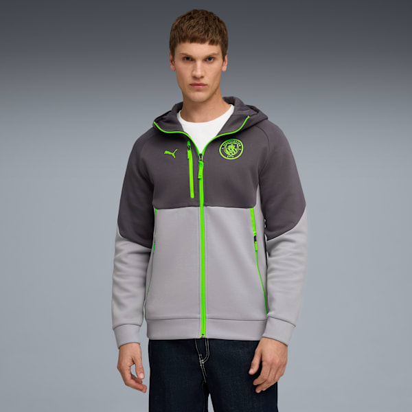 Manchester City PUMATECH Full-Zip Hoodie Men, Galactic Gray-Pro Green, extralarge-GBR