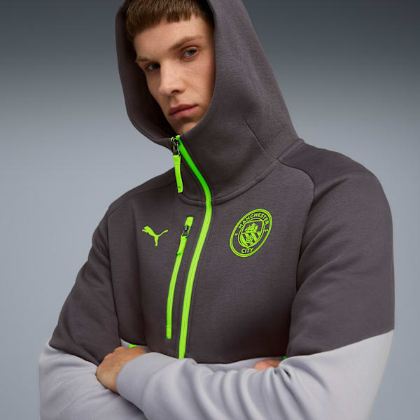 Manchester City PUMATECH Full-Zip Hoodie Men, Galactic Gray-Pro Green, extralarge-GBR