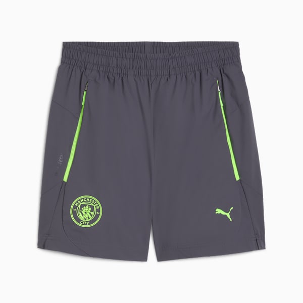 メンズ マンチェスターシティ FC プーマテック リラックスド ウーブン ショーツ, Galactic Gray-Pro Green, extralarge-JPN