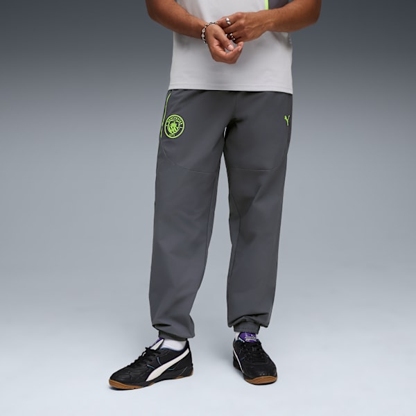 メンズ マンチェスターシティ FC プーマテック ウーブン パンツ, Galactic Gray-Pro Green, extralarge-JPN