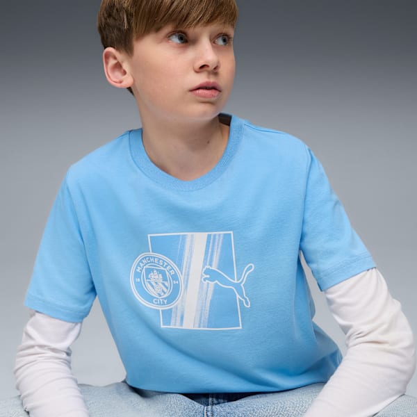 Manchester City FtblCulture Tee Youth, Team Light Blue-PUMA White, extralarge-GBR