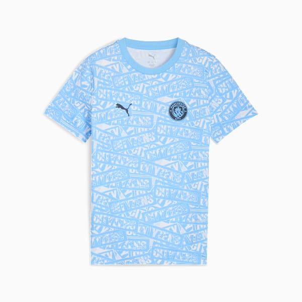 Manchester City FtblCulture All-Over Print Tee Youth, Team Light Blue-PUMA White, extralarge-GBR