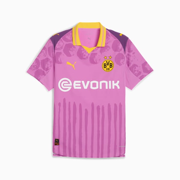 KIDSUPER x BORUSSIA DORTMUND Authentic Jersey Men, Mauve Pop-Faster Yellow, extralarge