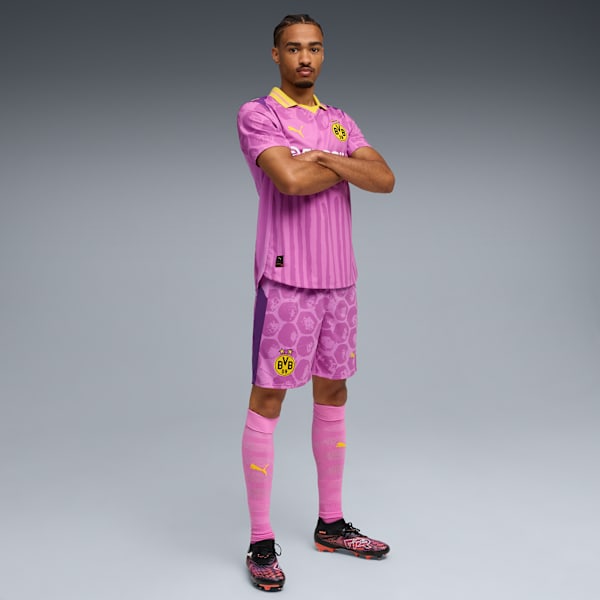 KIDSUPER x BORUSSIA DORTMUND Authentic Jersey Men, Mauve Pop-Faster Yellow, extralarge