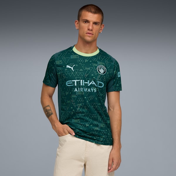 Manchester City Men's 4th Jersey Replica, Green Terrain, extralarge-IND