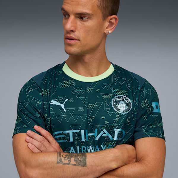 Manchester City Men's 4th Jersey Replica, Green Terrain, extralarge-IND