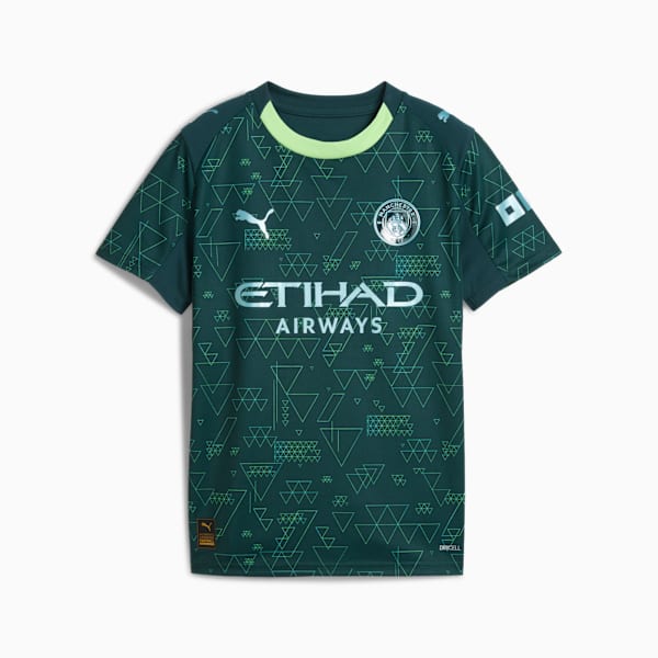 Maillot de soccer authentique Manchester City 25/26 extérieur Enfant et adolescent, Green Terrain, extralarge