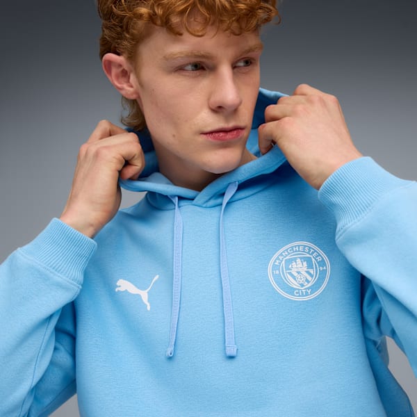 Manchester City FtblEssentials Hoodie Men, Team Light Blue-PUMA White, extralarge-GBR
