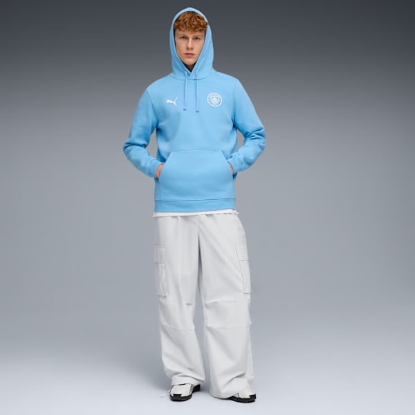 Manchester City FtblEssentials Hoodie Men, Team Light Blue-PUMA White, extralarge-GBR