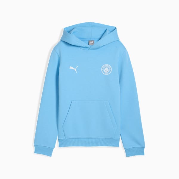 Manchester City FtblEssentials Hoodie Big Kids, Team Light Blue-PUMA White, extralarge