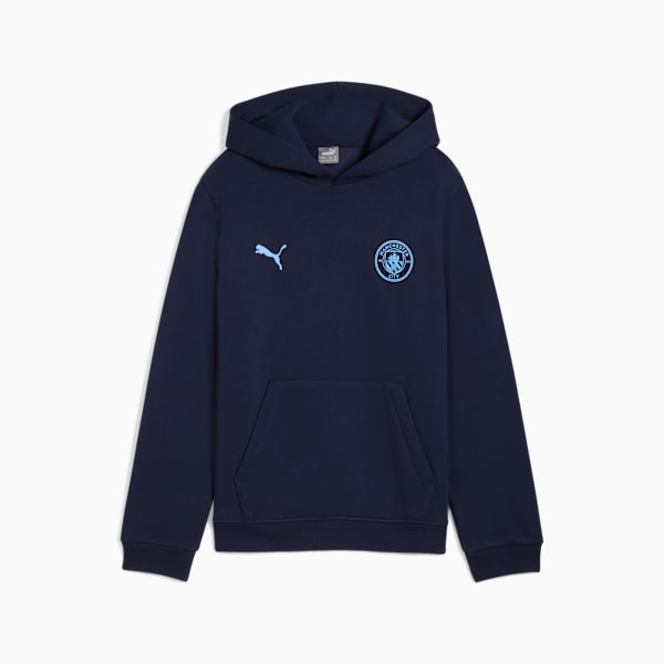 Manchester City FtblEssentials Hoodie Big Kids, PUMA Navy-Team Light Blue, extralarge