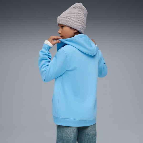 Manchester City FtblEssentials Hooded Jacket Big Kids, Team Light Blue-PUMA White, extralarge
