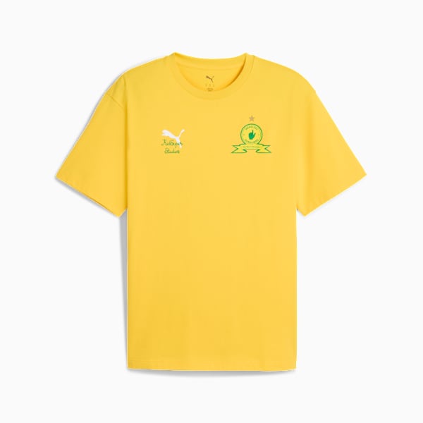 メンズ PUMA x KIDSUPER STUDIOS マメロディ サンダウンズFC グラフィック 半袖 Tシャツ, Pelé Yellow-Fast Green, extralarge-JPN