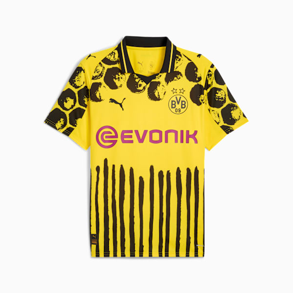 PUMA x KIDSUPER Men’s Replica Football Jersey, Faster Yellow-PUMA Black, extralarge-IND
