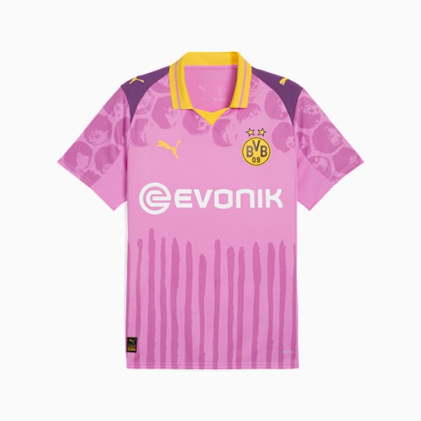 PUMA x KIDSUPER Borussia Dortmund Replica Men's Soccer Jersey, Mauve Pop-Faster Yellow, extralarge