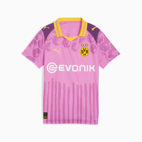 Jersey KIDSUPER x BORUSSIA DORTMUND para adolescentes, Mauve Pop-Faster Yellow, extralarge