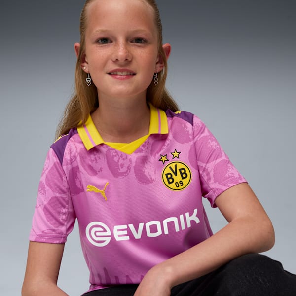 Jersey KIDSUPER x BORUSSIA DORTMUND para adolescentes, Mauve Pop-Faster Yellow, extralarge