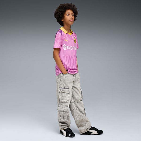 Jersey KIDSUPER x BORUSSIA DORTMUND para adolescentes, Mauve Pop-Faster Yellow, extralarge