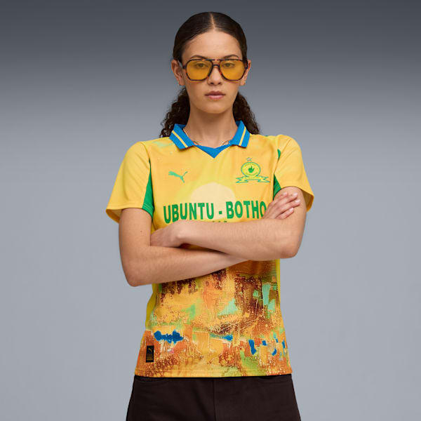 KIDSUPER x MAMELODI SUNDOWNS Jersey Women, Pelé Yellow-Fast Green, extralarge