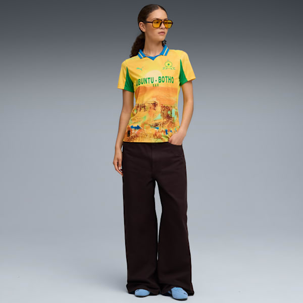 KIDSUPER x MAMELODI SUNDOWNS Jersey Women, Pelé Yellow-Fast Green, extralarge