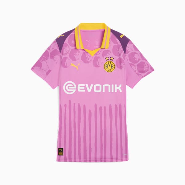 KIDSUPER x BORUSSIA DORTMUND Jersey Women, Mauve Pop-Faster Yellow, extralarge